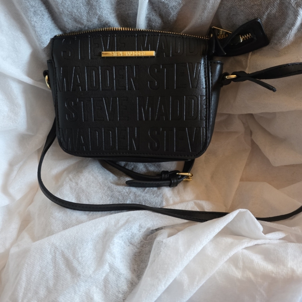 Steve Madden Embossed Black Crossbody Bag